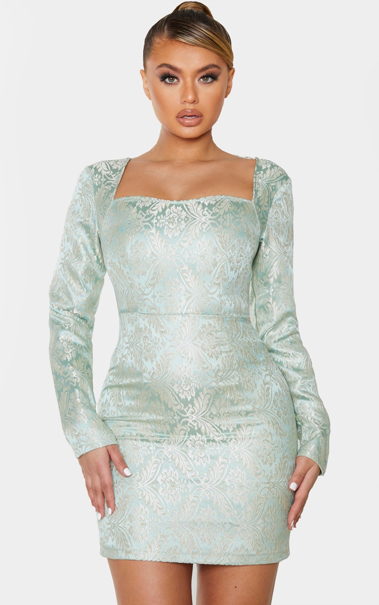 jacquard bodycon dress