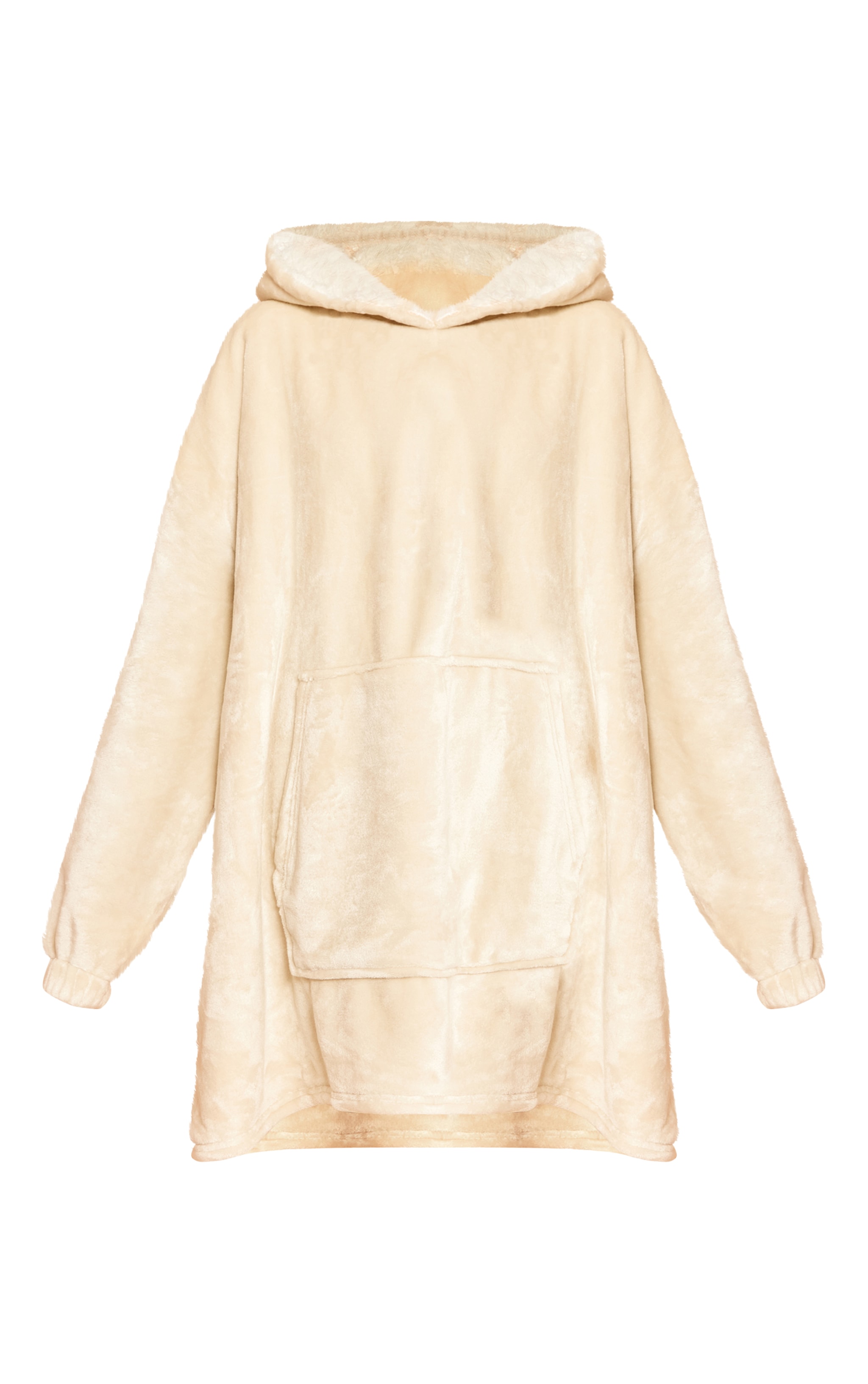 Cream Fleece Lined Hooded Oodie image 5