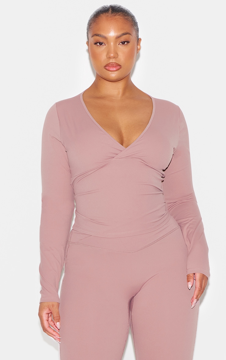 Mauve Sculpt Crossover Long Sleeve Top image 6
