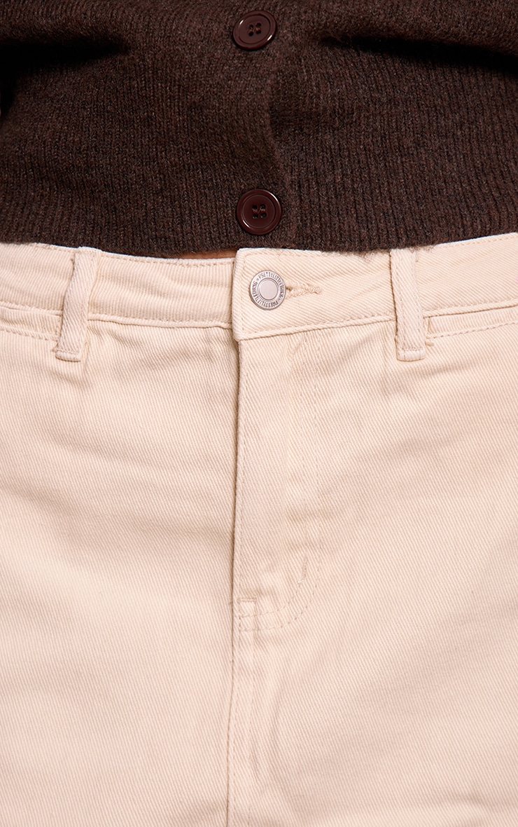 Butter Yellow Button Up Denim Mini Skirt image 5