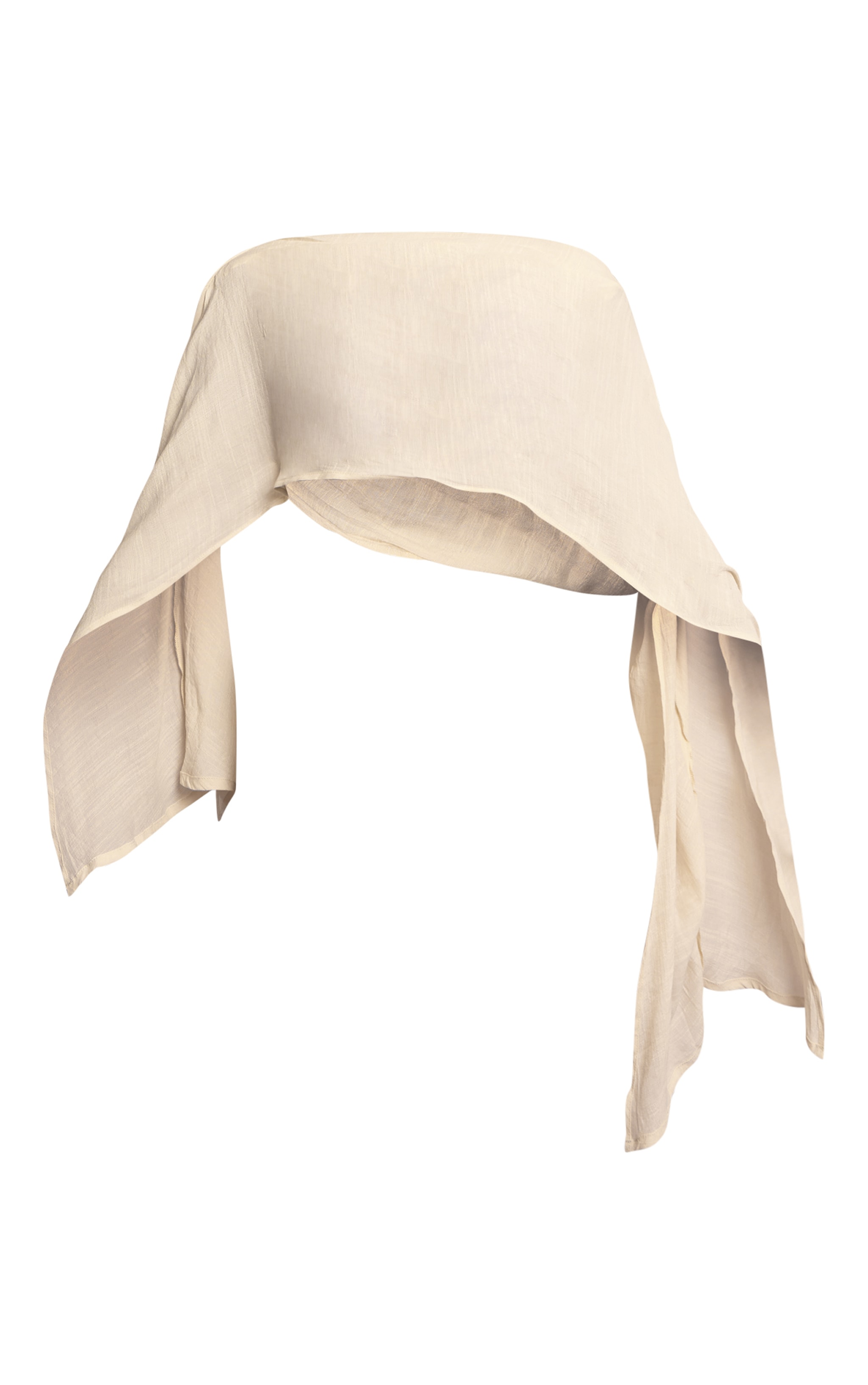 Cream Linen Look Drape Shoulder Top image 5
