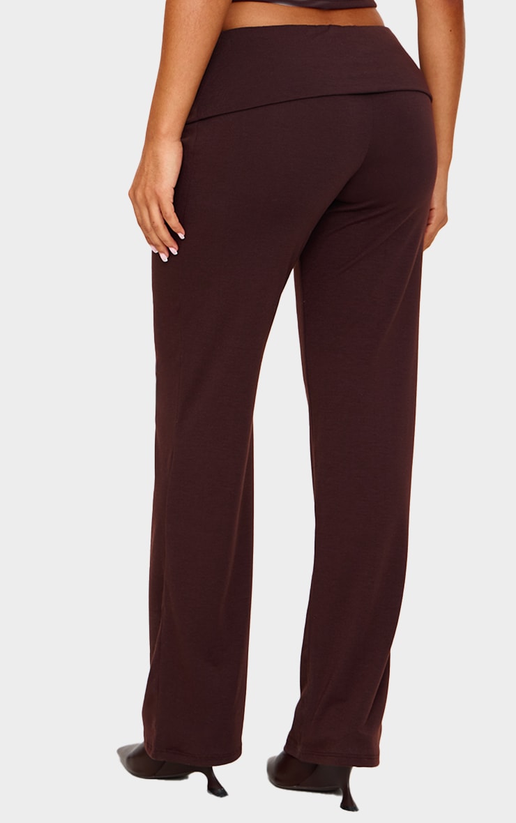 Petite Chocolate Contour Jersey Straight Leg Trousers image 3