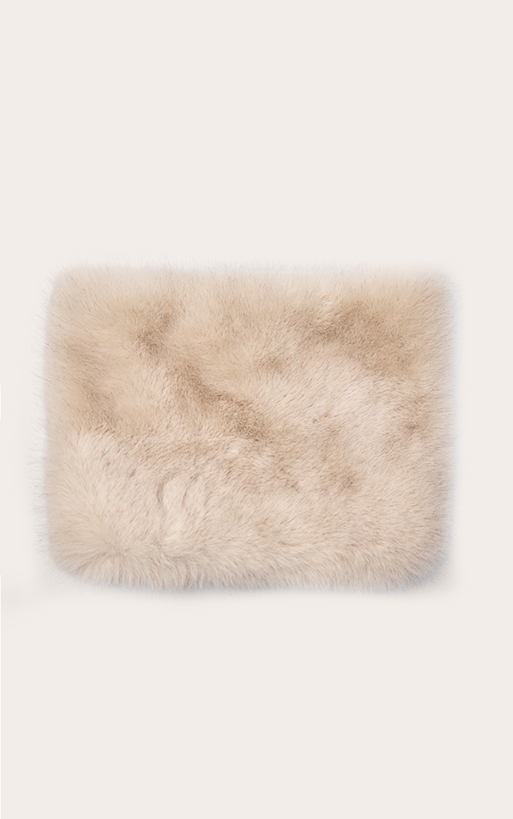 Cream Faux Mink Fur Snood image 2