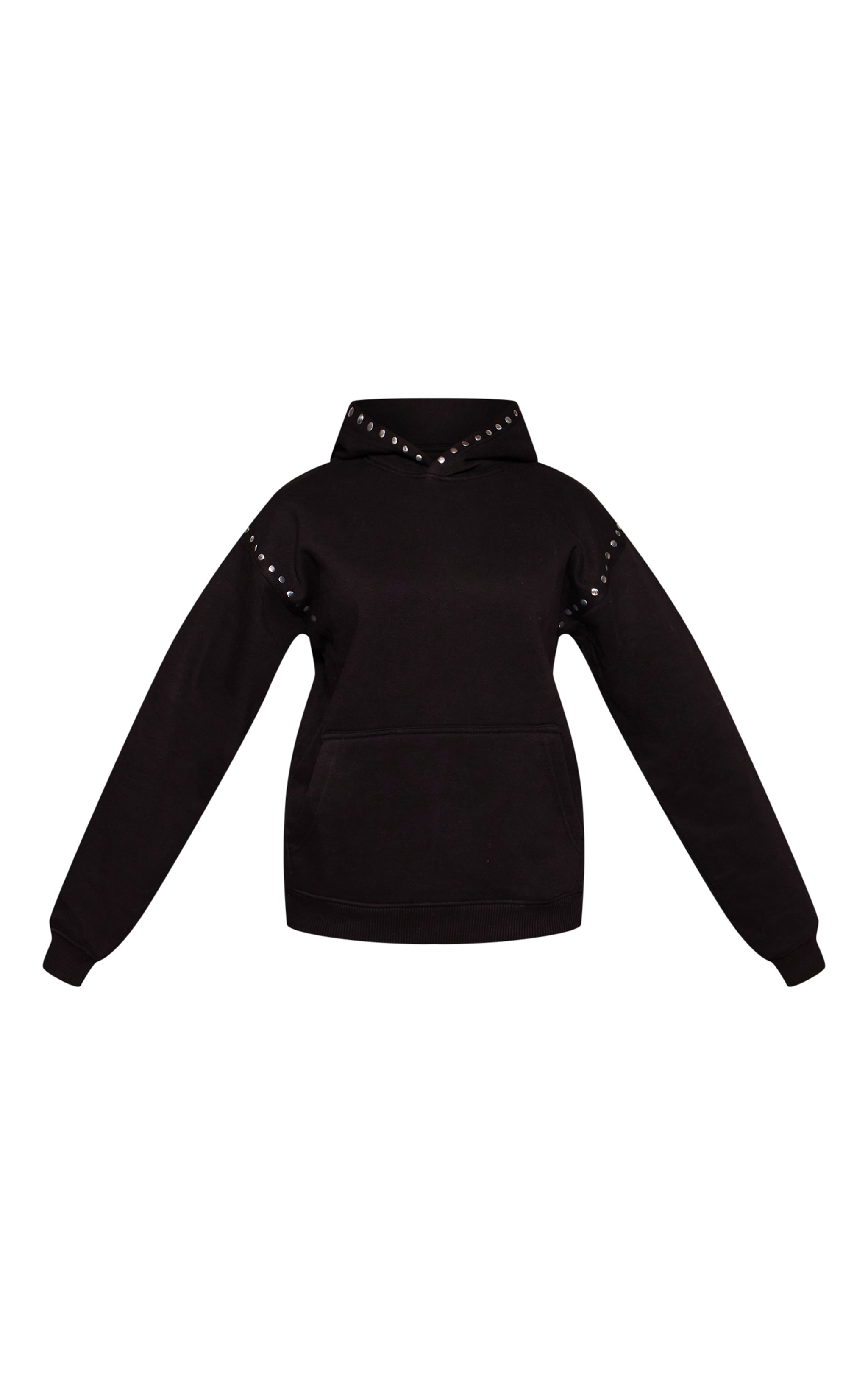 Petite Black Stud Detail Hoodie image 5