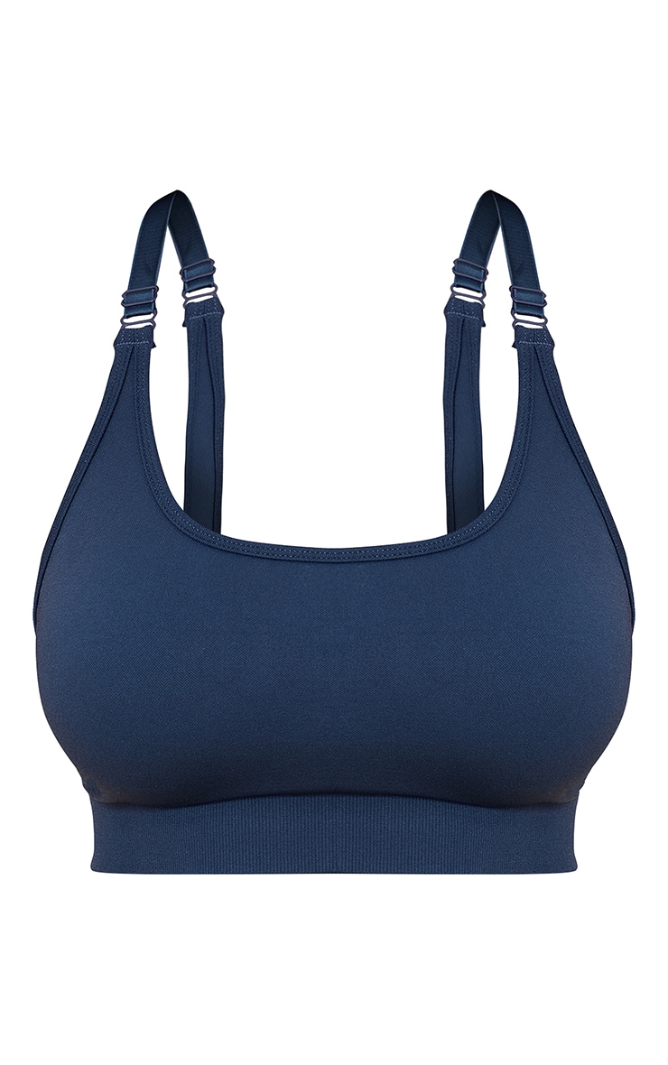 Shape Brassière de sport en Sculpt bleu marine sans coutures à col rond et bonnets image 5