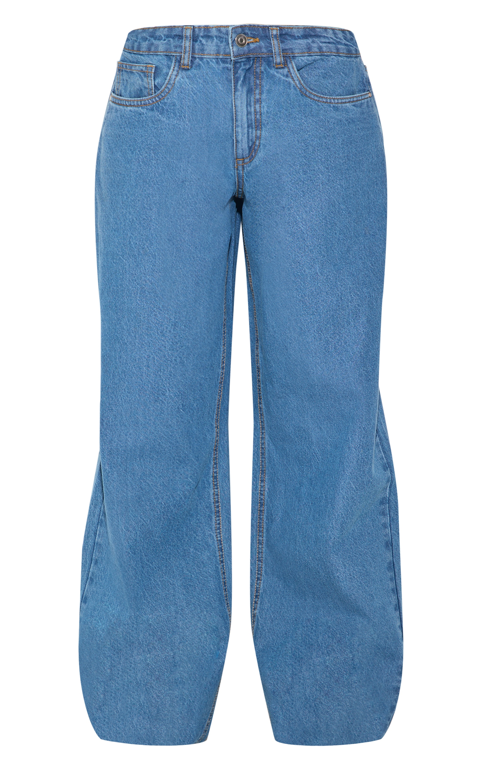Mid Blue Wash Low Waist Wide Leg Jeans image 5