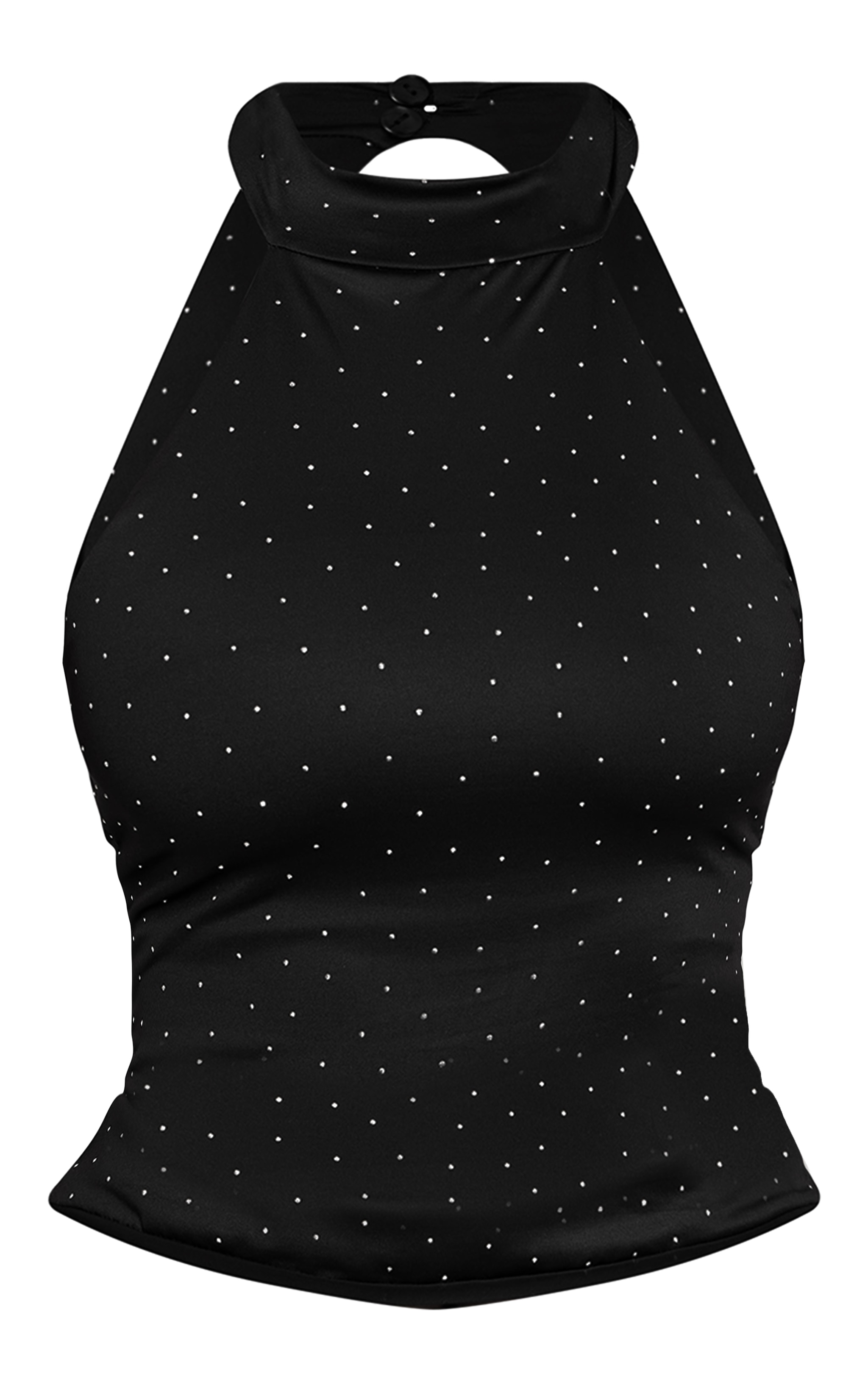 Shape Black Slinky Studded High Neck Top image 5