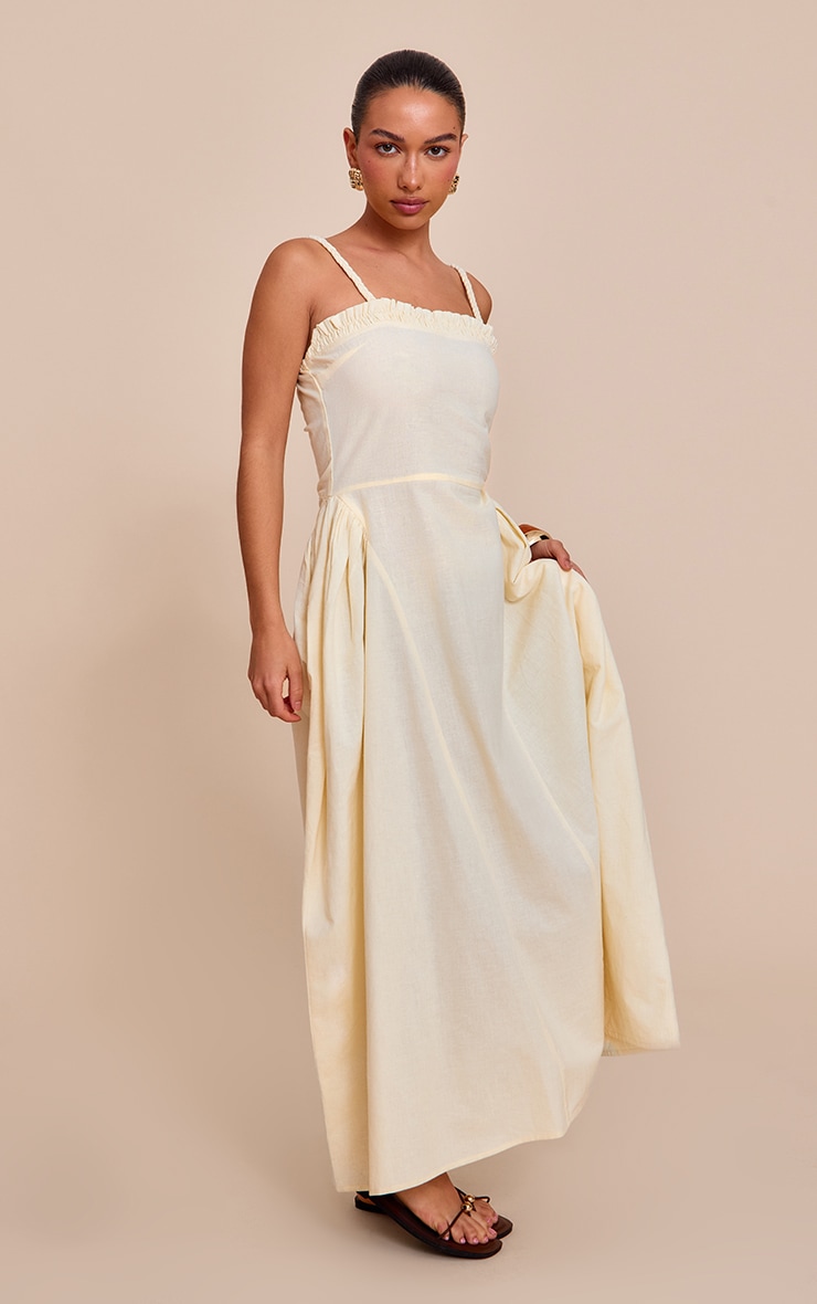 Lemon Braided V Waist Midaxi Dress image 1