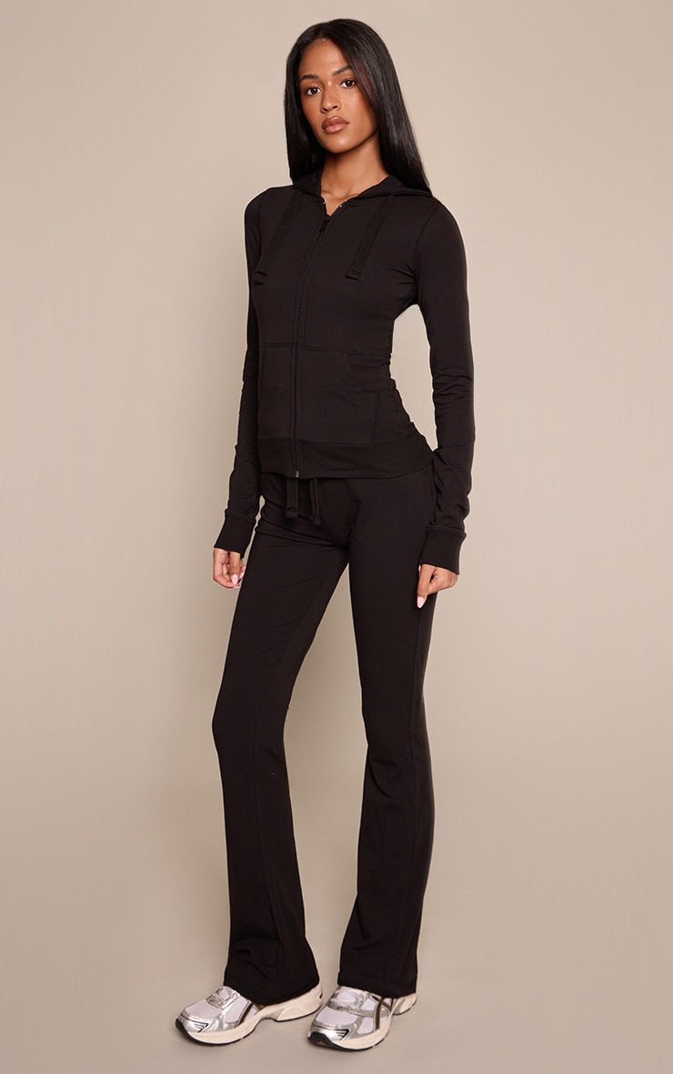 Tall Black Low Rise Skinny Flare Pants image 2