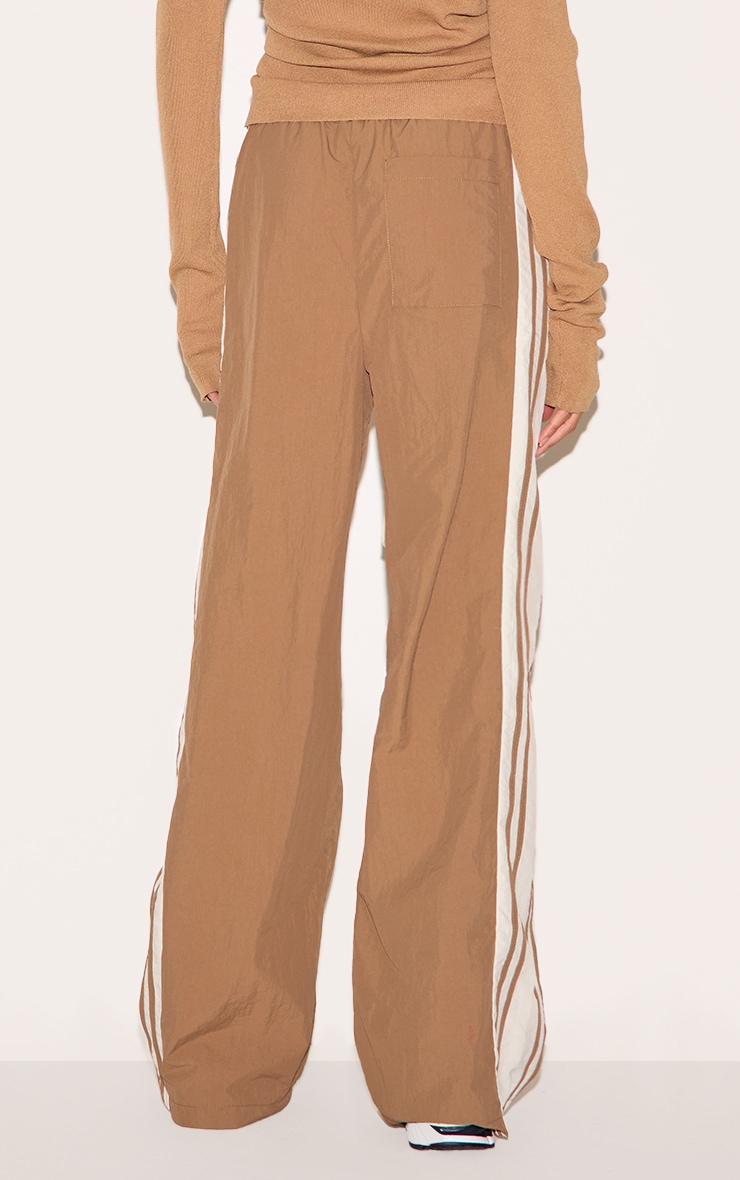 Mocha Shell Contrast Side Stripe Track Pants image 3