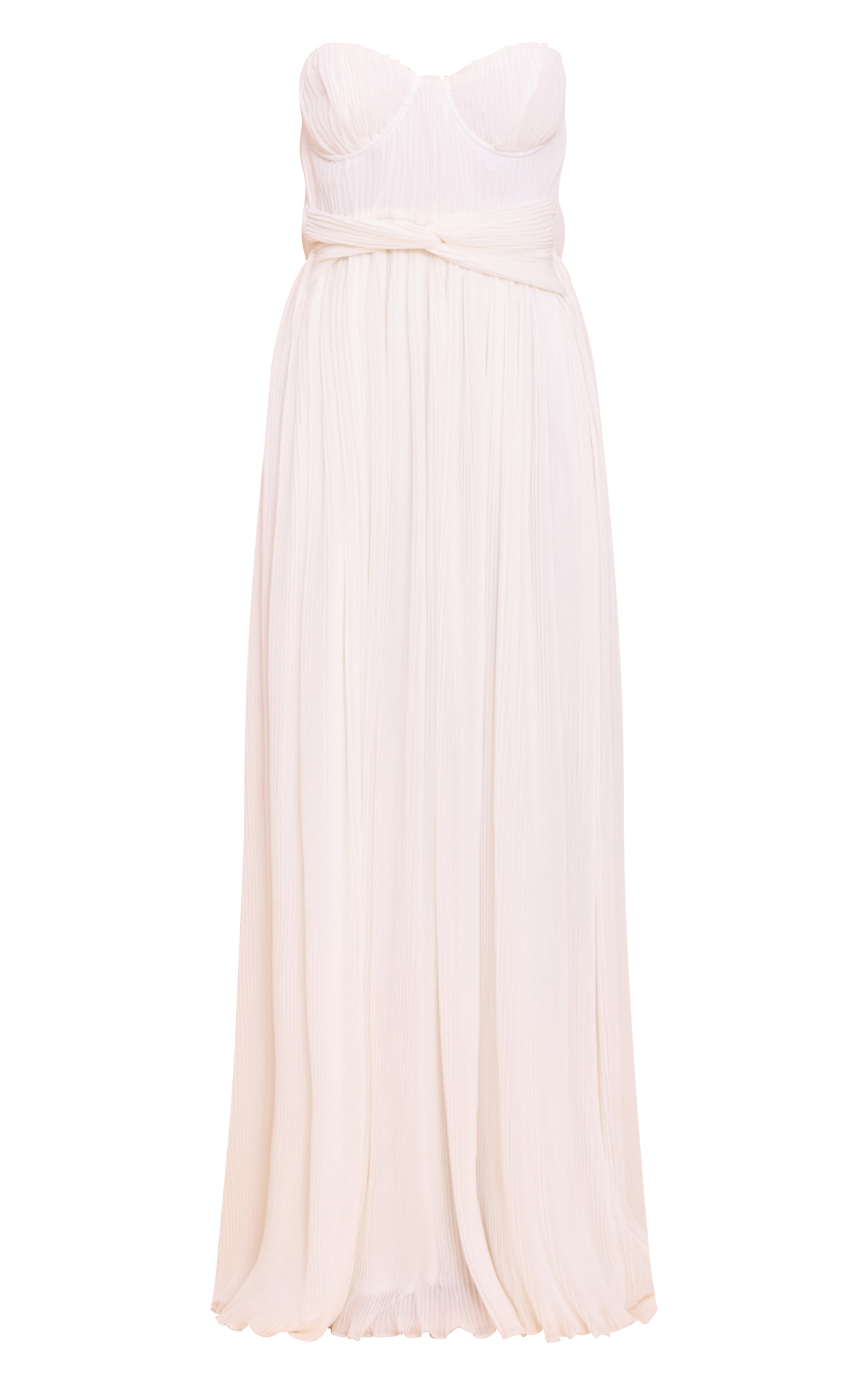 Petite Cream Plisse Scalloped Edge Maxi Dress image 5