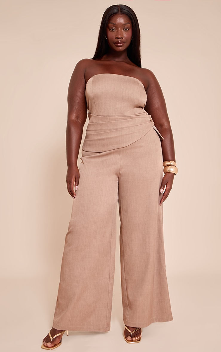Plus Mushroom Woven Bandeau Tie Detail Jumpsuit image 1