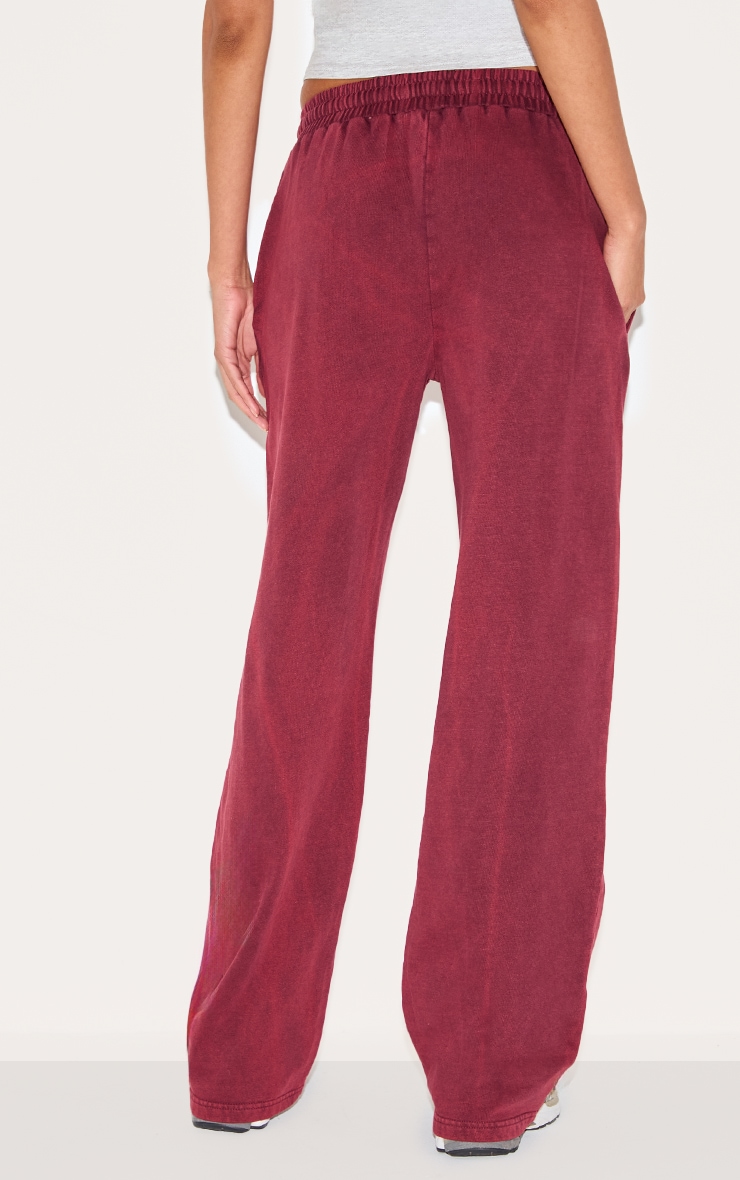  Burgundy Wash Wide Legged Joggers image 3