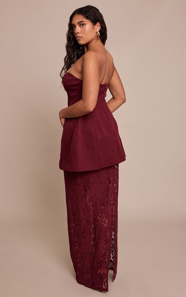 Shape Plum Structured A Line Lace Hem Maxi Dress image 2