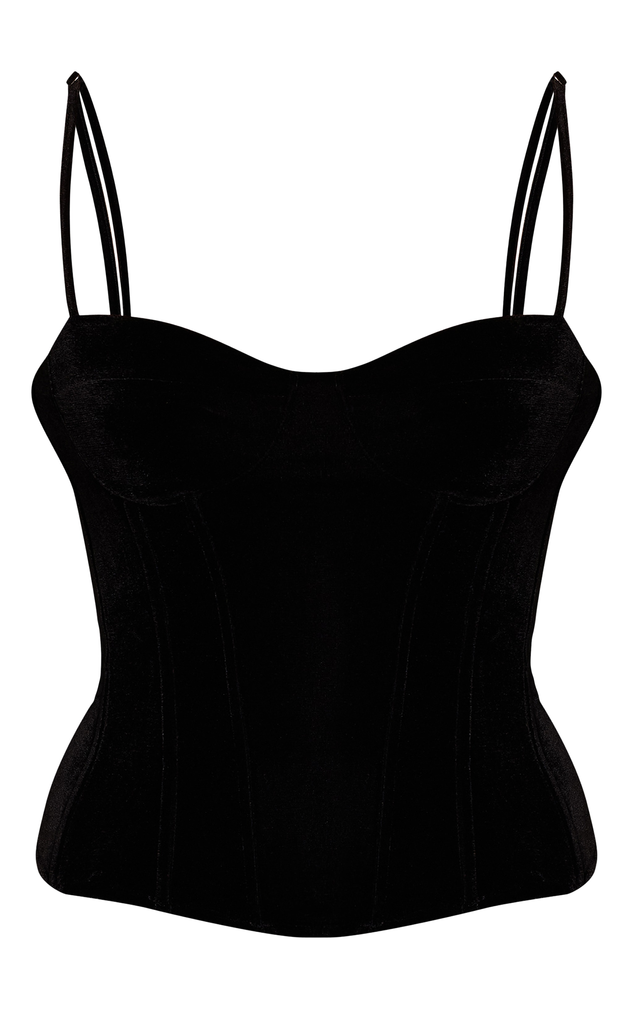 Black Velvet Structured Corset Top image 5
