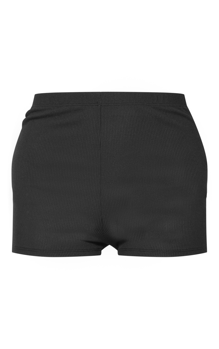 Black Soft Rib Hot Pants image 1