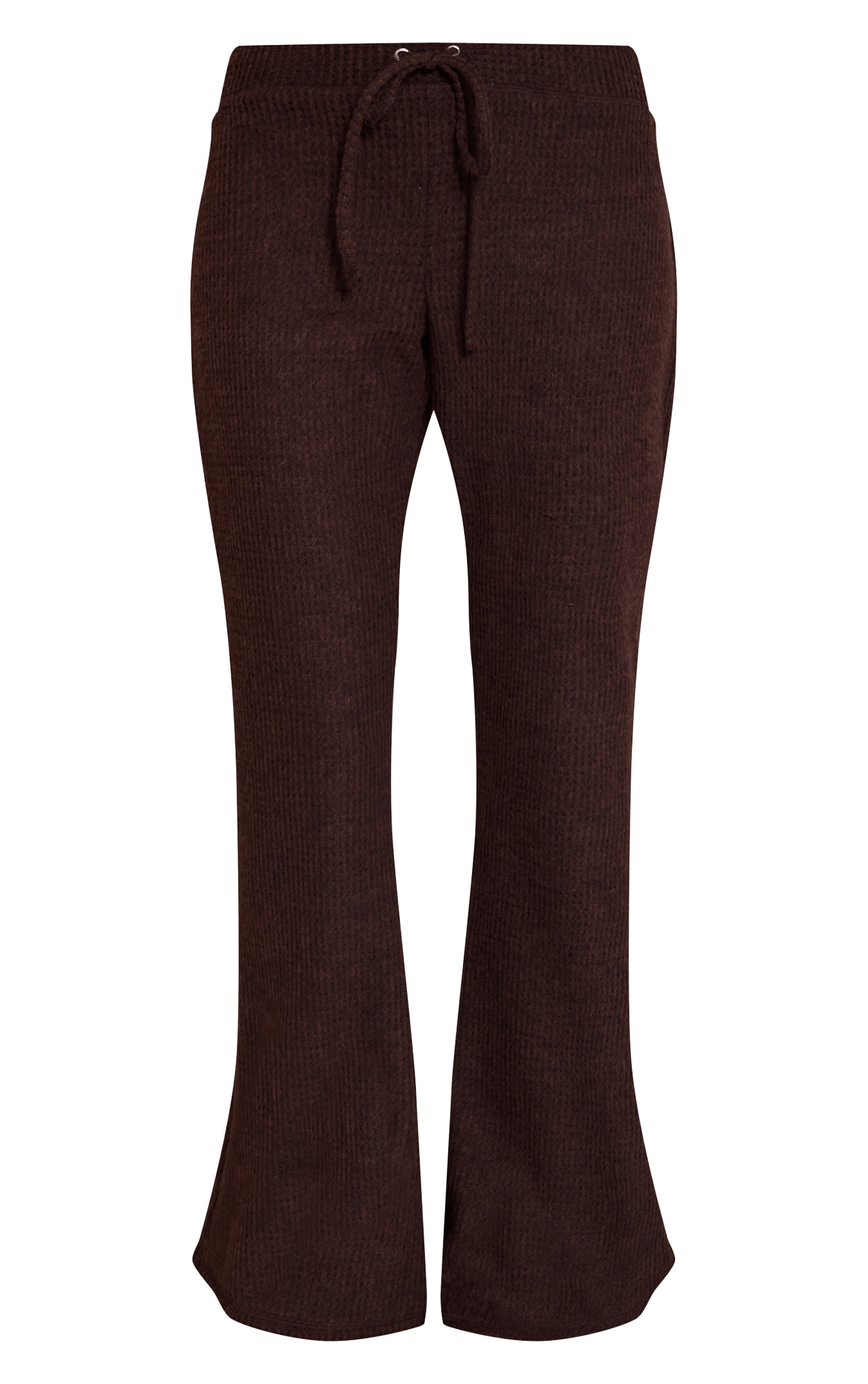 Chocolate Brushed Waffle Rib Skinny Flare Pant image 5