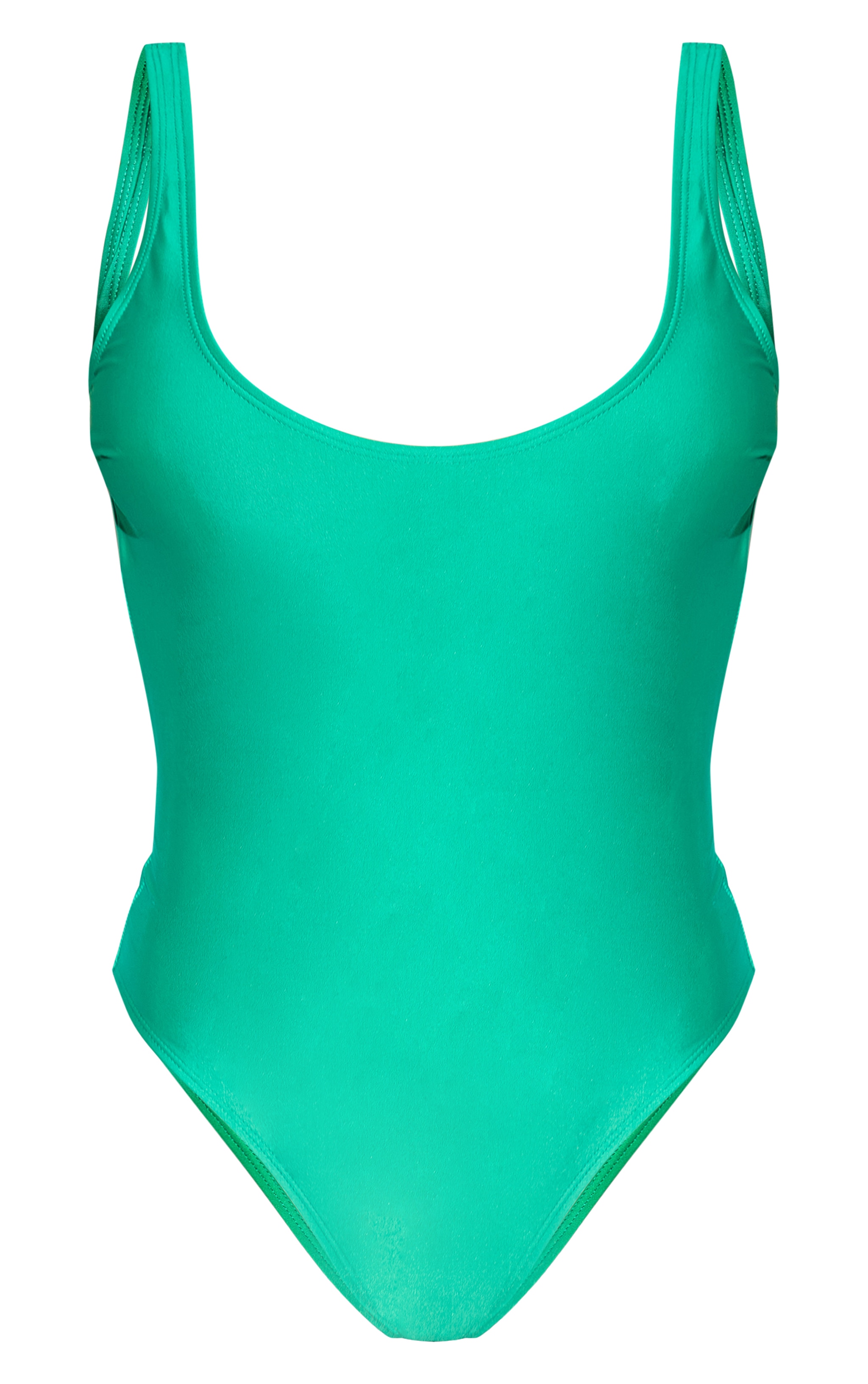 Green Basic Scoop Swimsuit image 5
