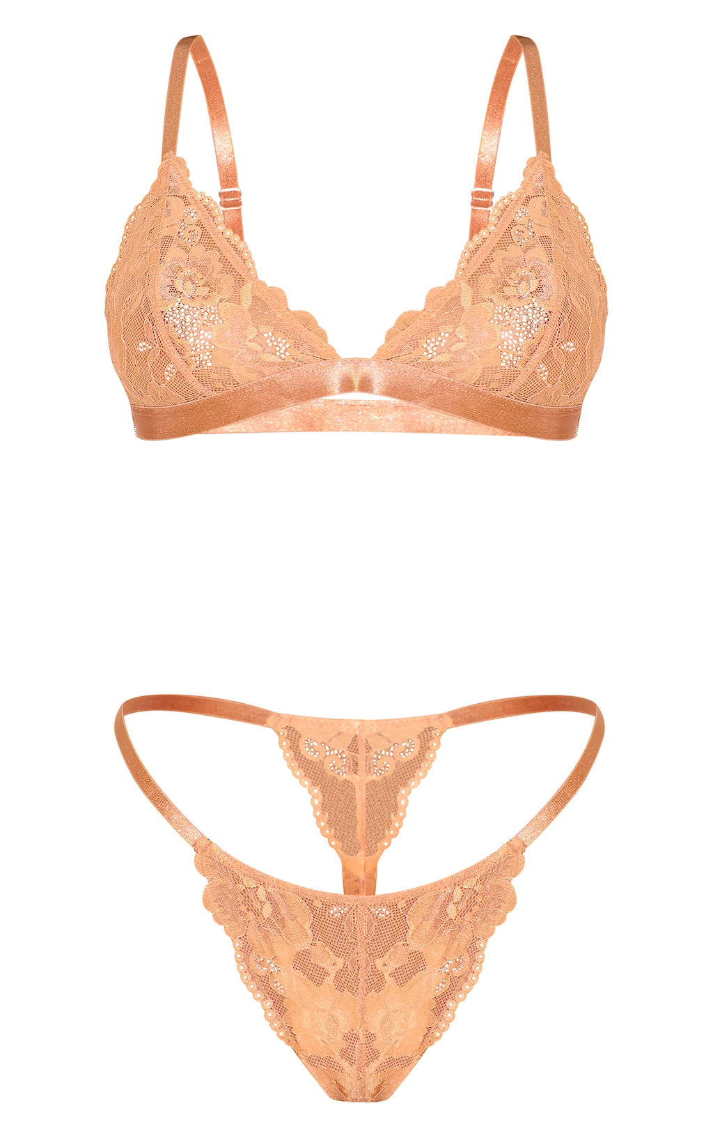 Nude Lace Triangle Lingerie Set | Lingerie & Nightwear