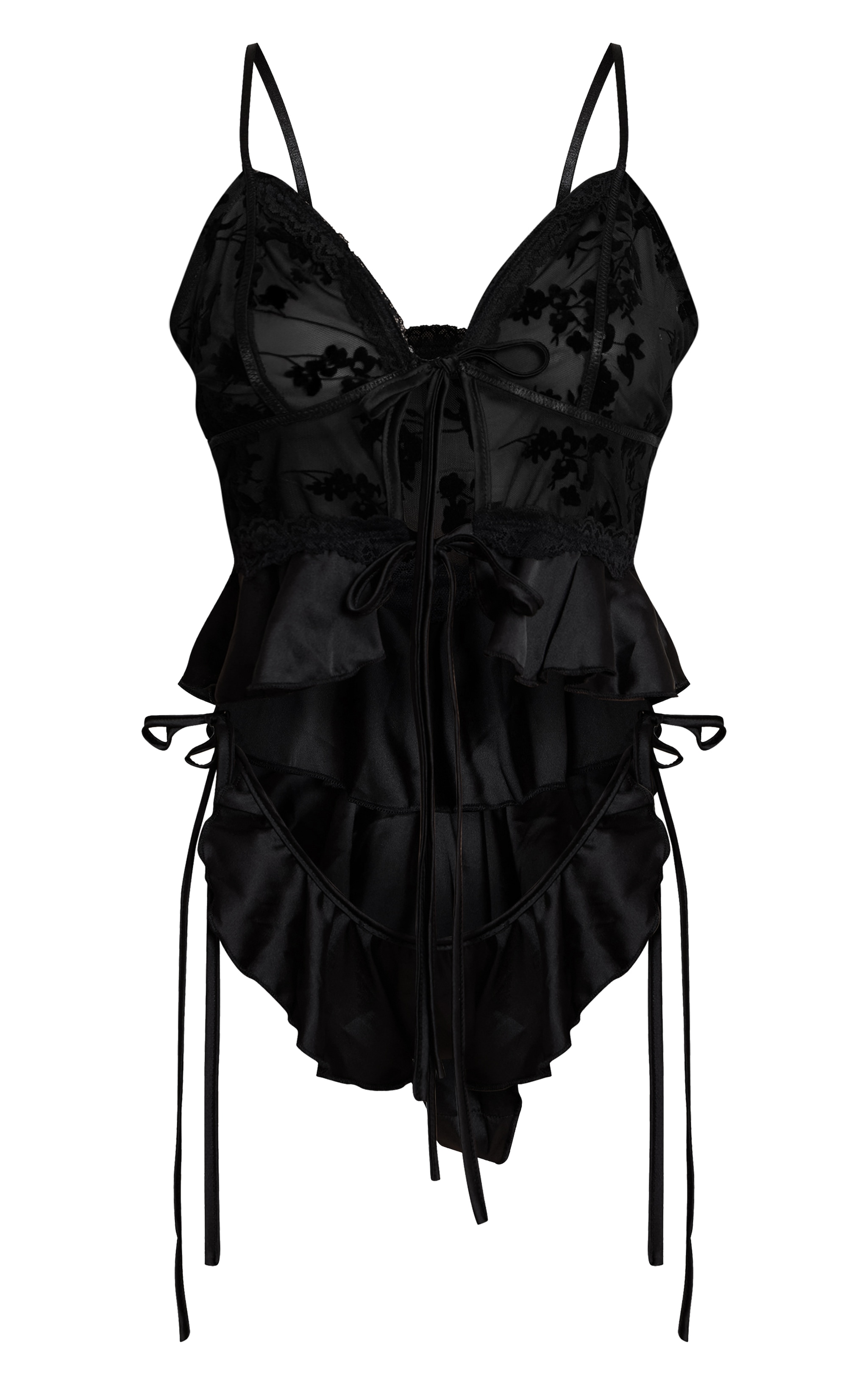 Ensemble débardeur et culotte dévoré noir à volants image 5