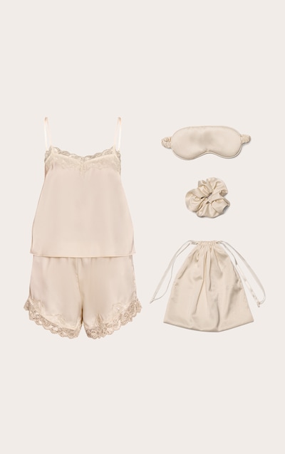 Cream Satin Sleepwear Gift Bag