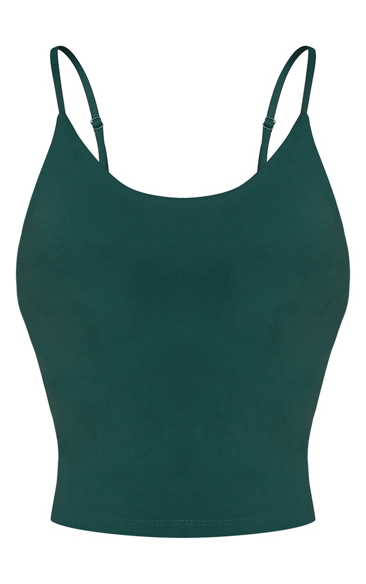 Pine Green Sculpt Strappy Longline Sports Bra image 5