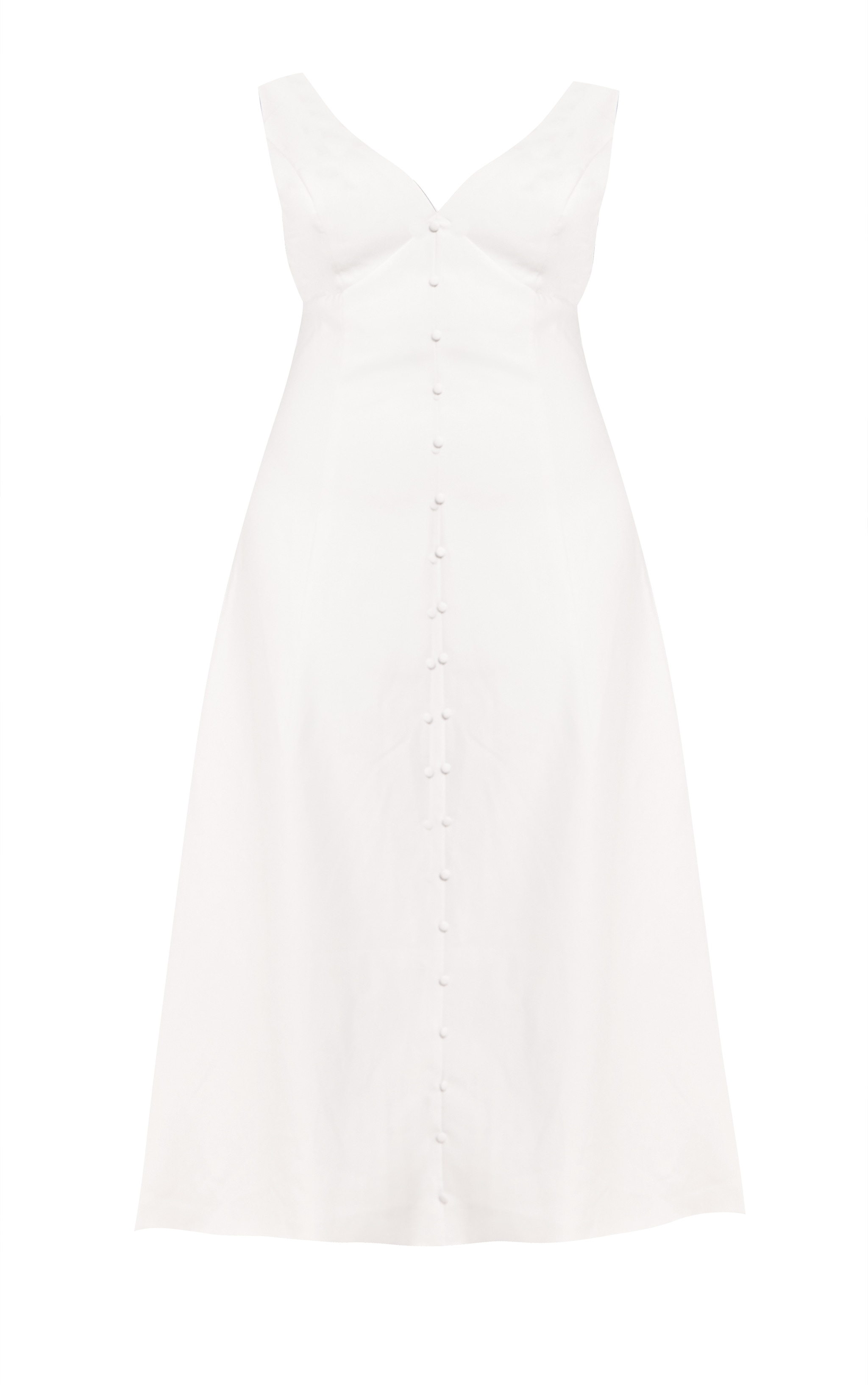 Plus Cream Tailored Woven Plunge Button Down Midi Dress image 5
