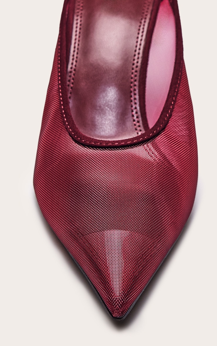 Plum Mesh Heeled Mule image 5