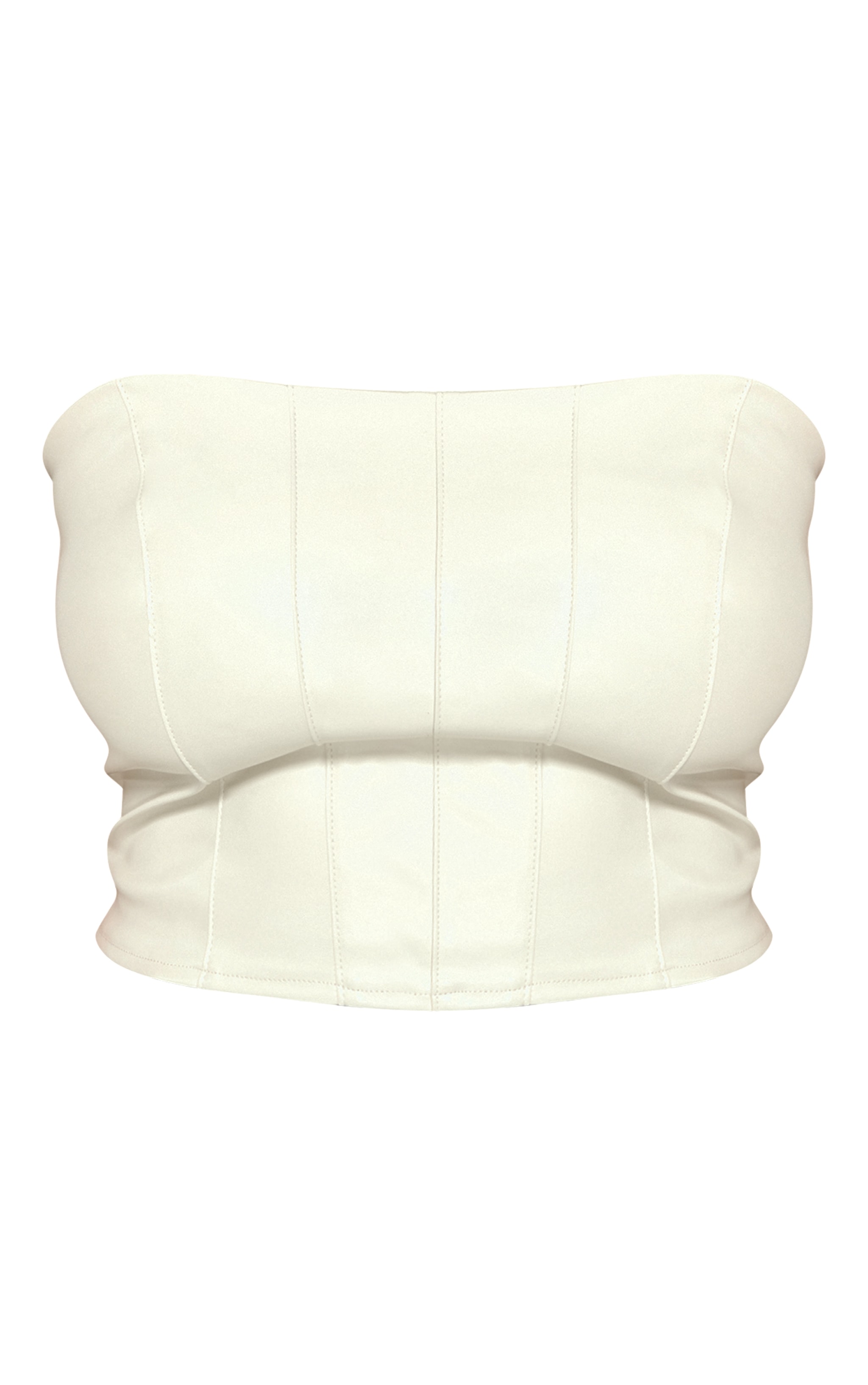 Plus Stone Seam Detail Faux Leather Bandeau image 5
