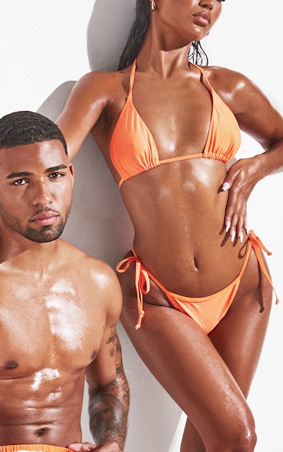 Orange Mix & Match Tie Side Bikini Bottoms