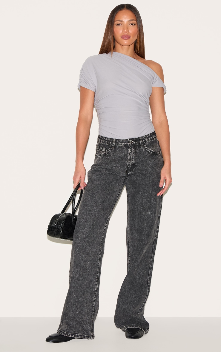 Tall Grey Soft Touch Twist Detail Bodysuit image 2