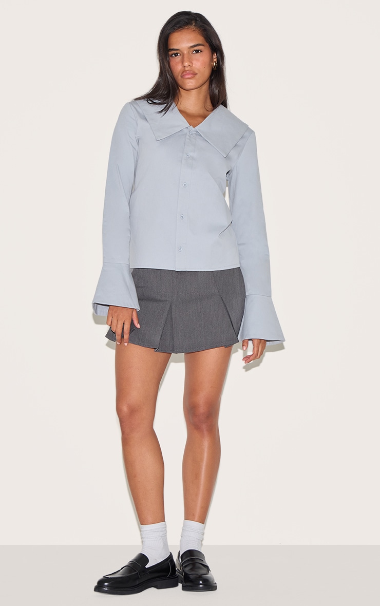 Blue Large Collar Shirt image 3