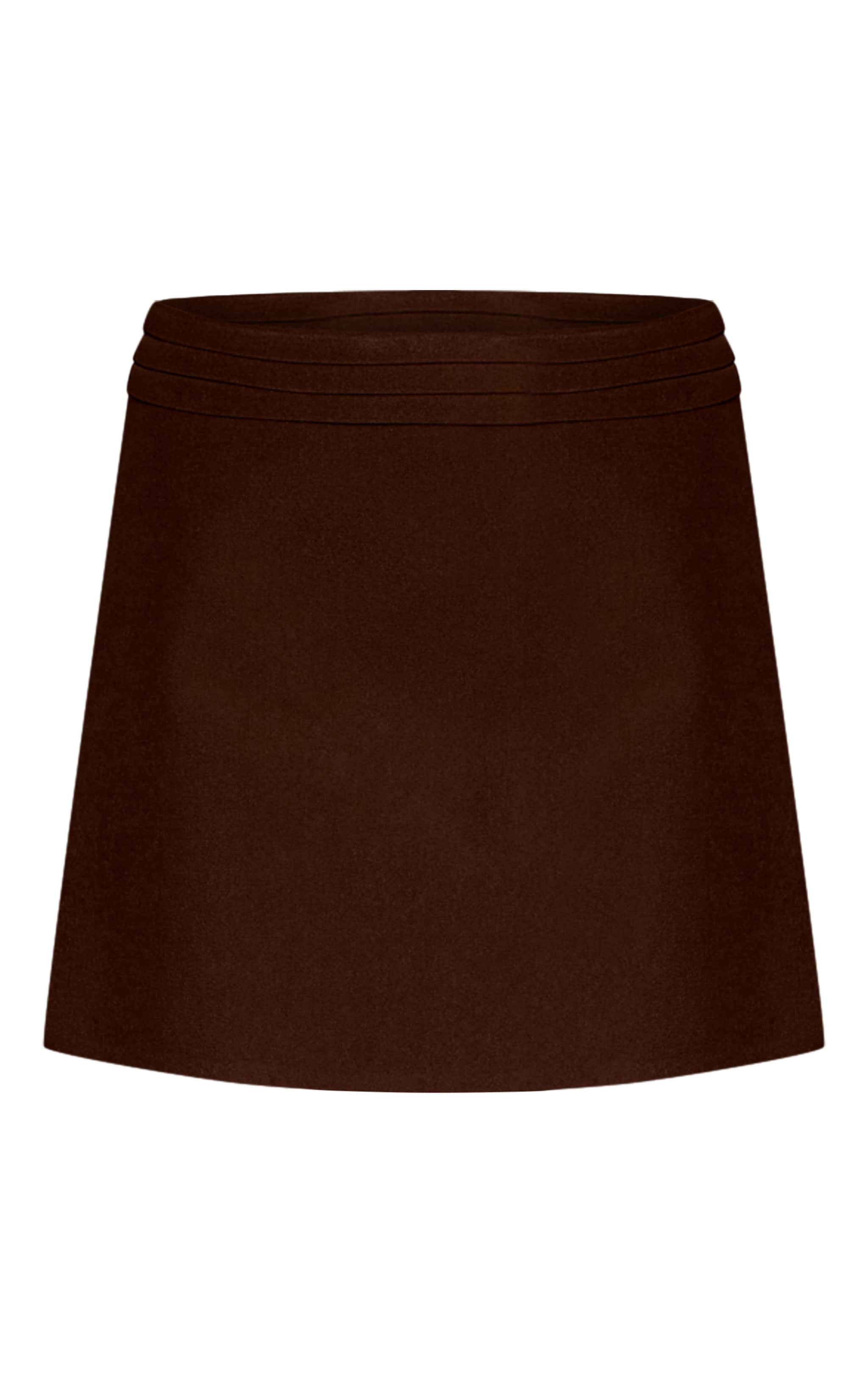 Chocolate Woven Ruched Detail Skirt image 6
