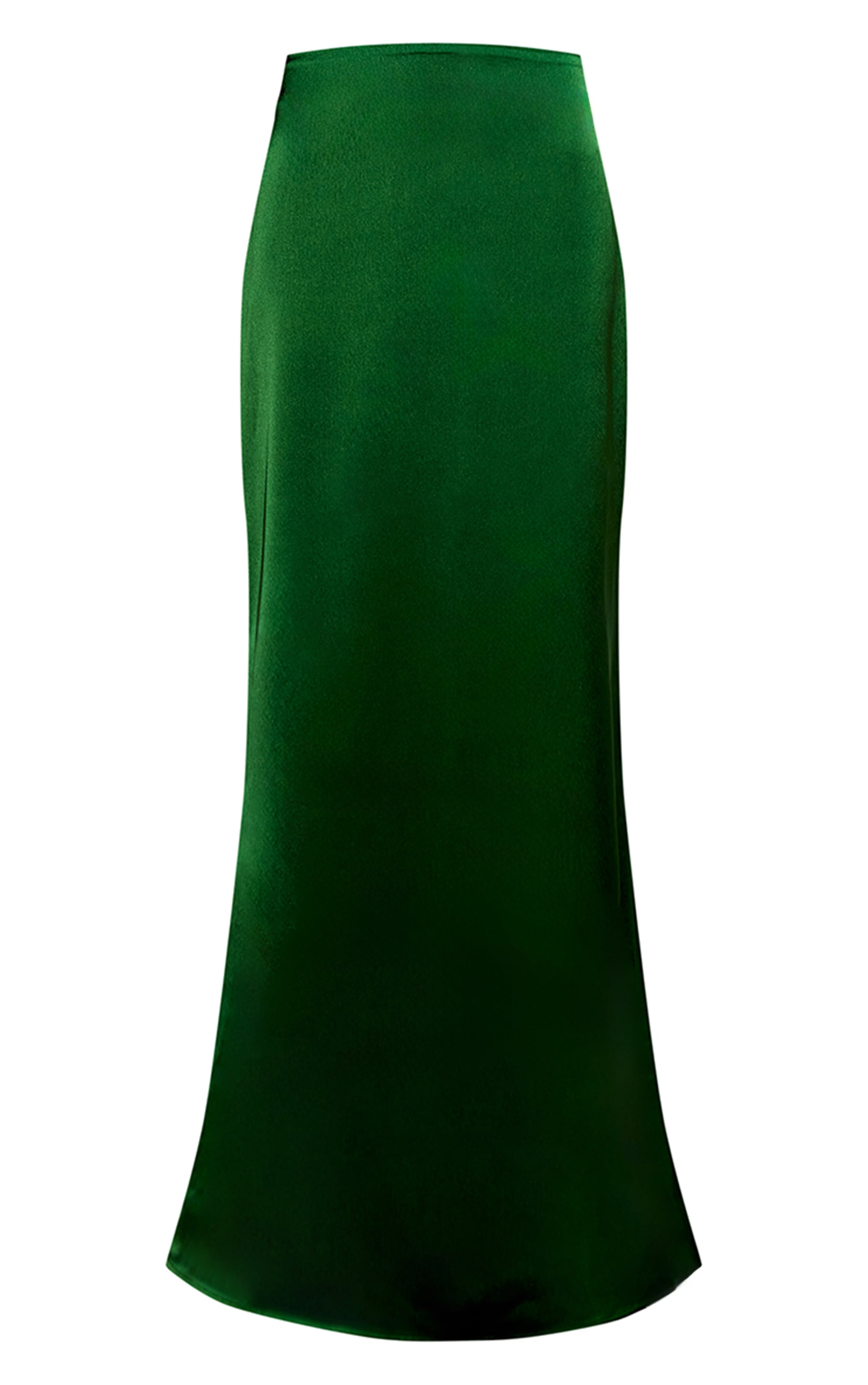 Green Satin Fishtail Midaxi Skirt image 5
