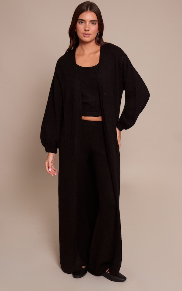 Black Knitted Maxi Cardigan