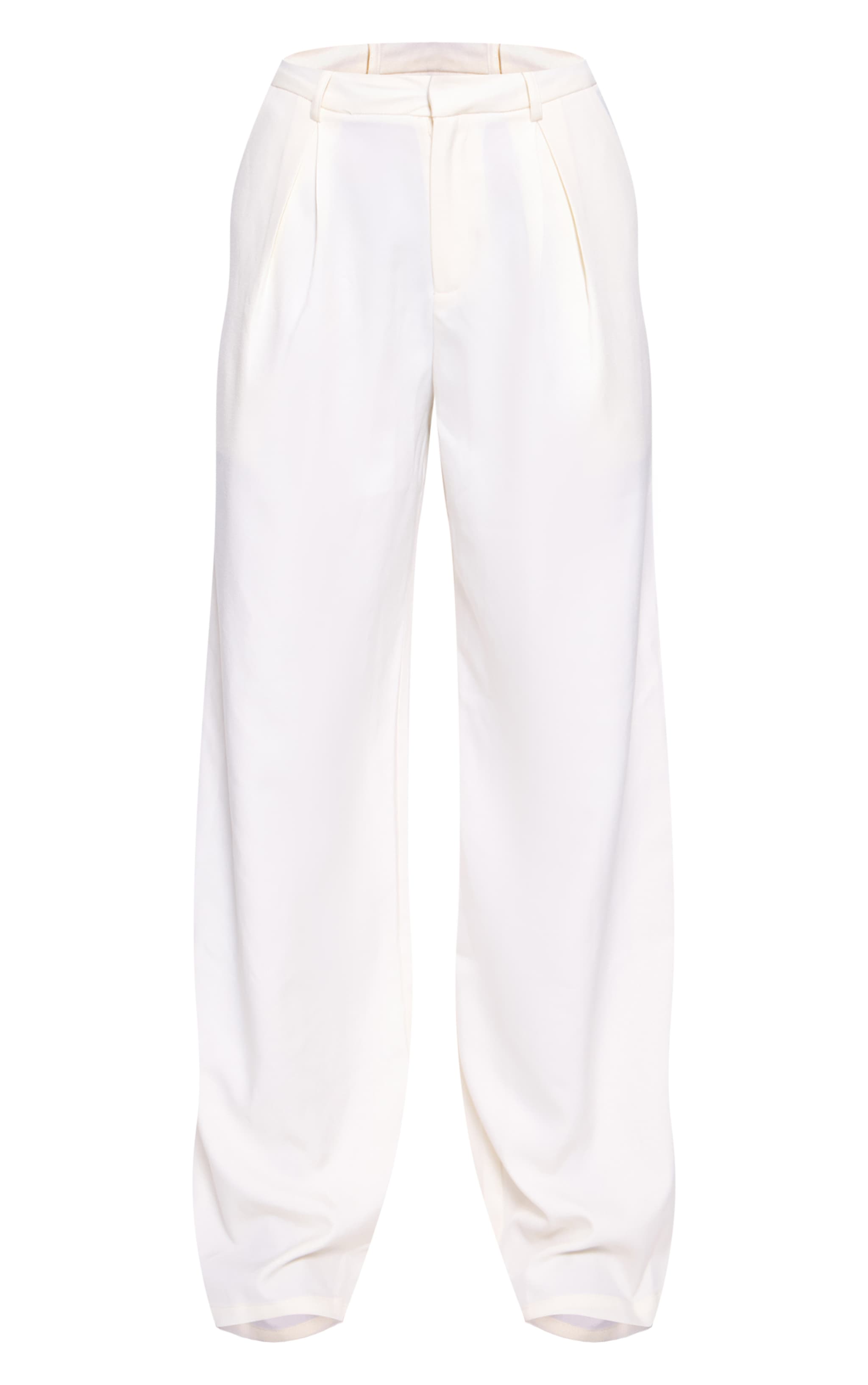 Pantalon de tailleur large tissé crème structuré image 5