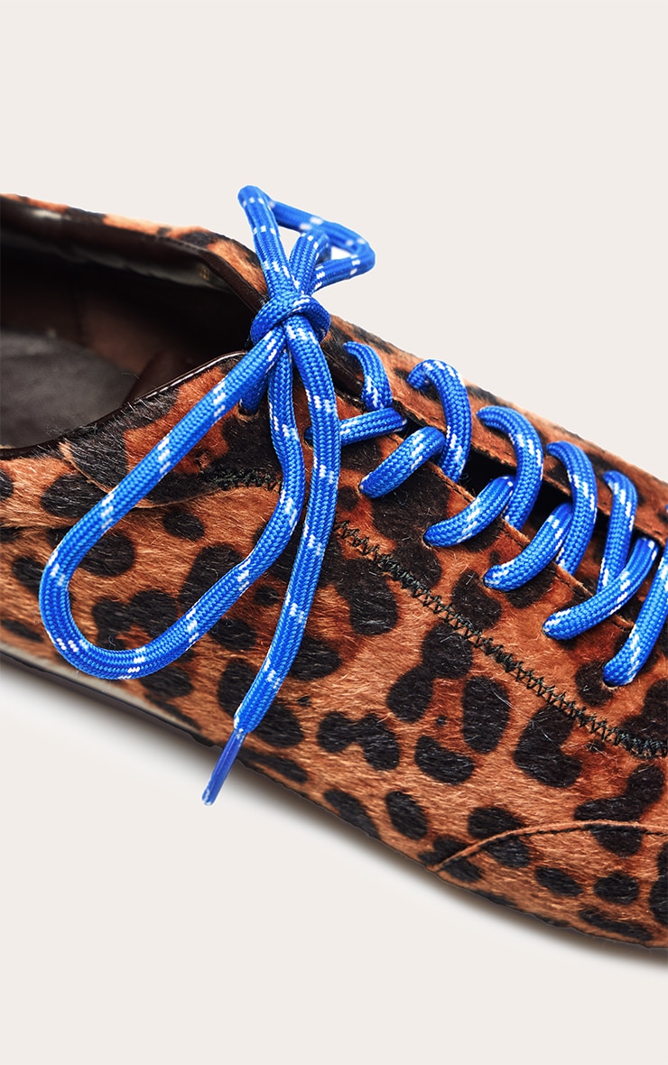 Leopard Pony Hair Contrast Lace Sneakers image 5
