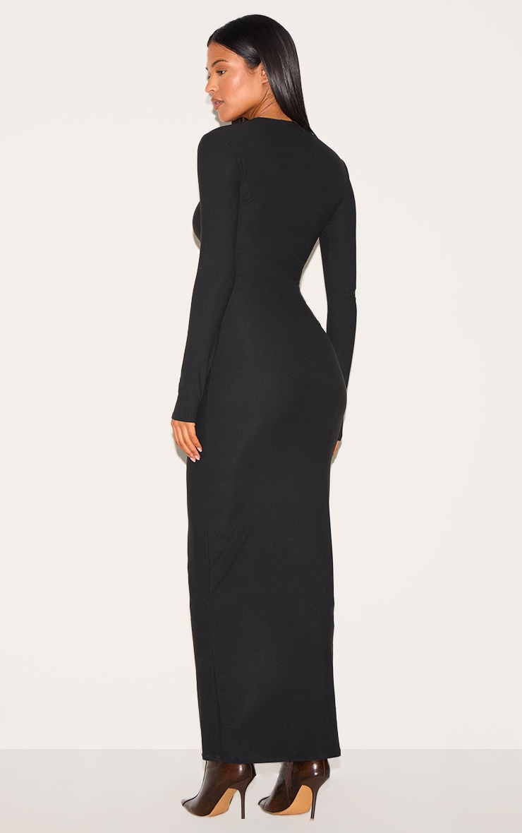 Tall Black Soft Touch Long Sleeve Maxi Dress image 2