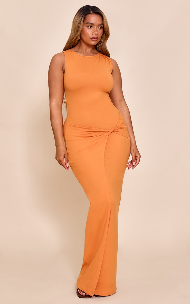 Shape Apricot Sculpt Boat Neck Wrap Waist Maxi Dress image 1