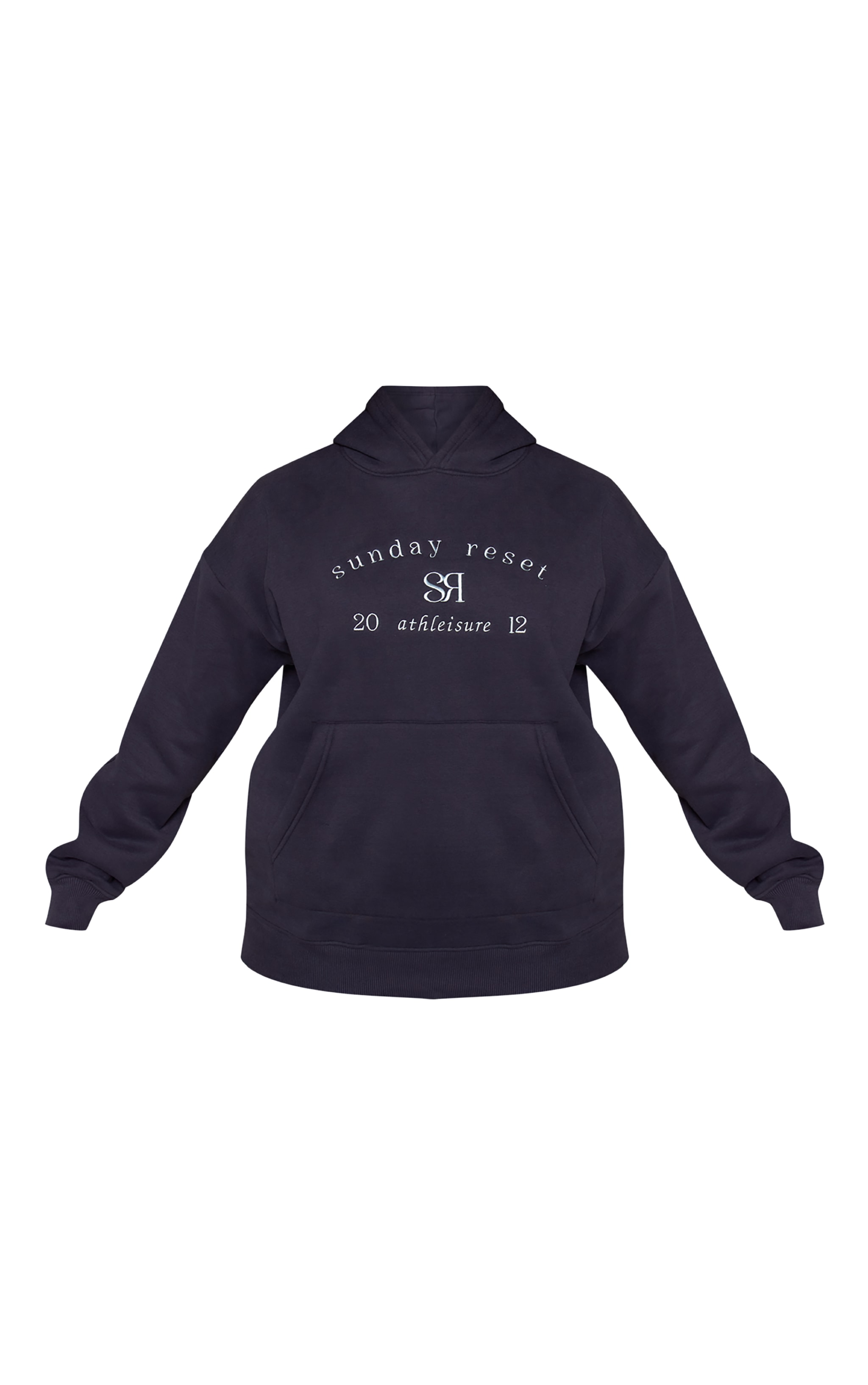 Plus Navy Sunday Reset Embroided Hoodie image 5
