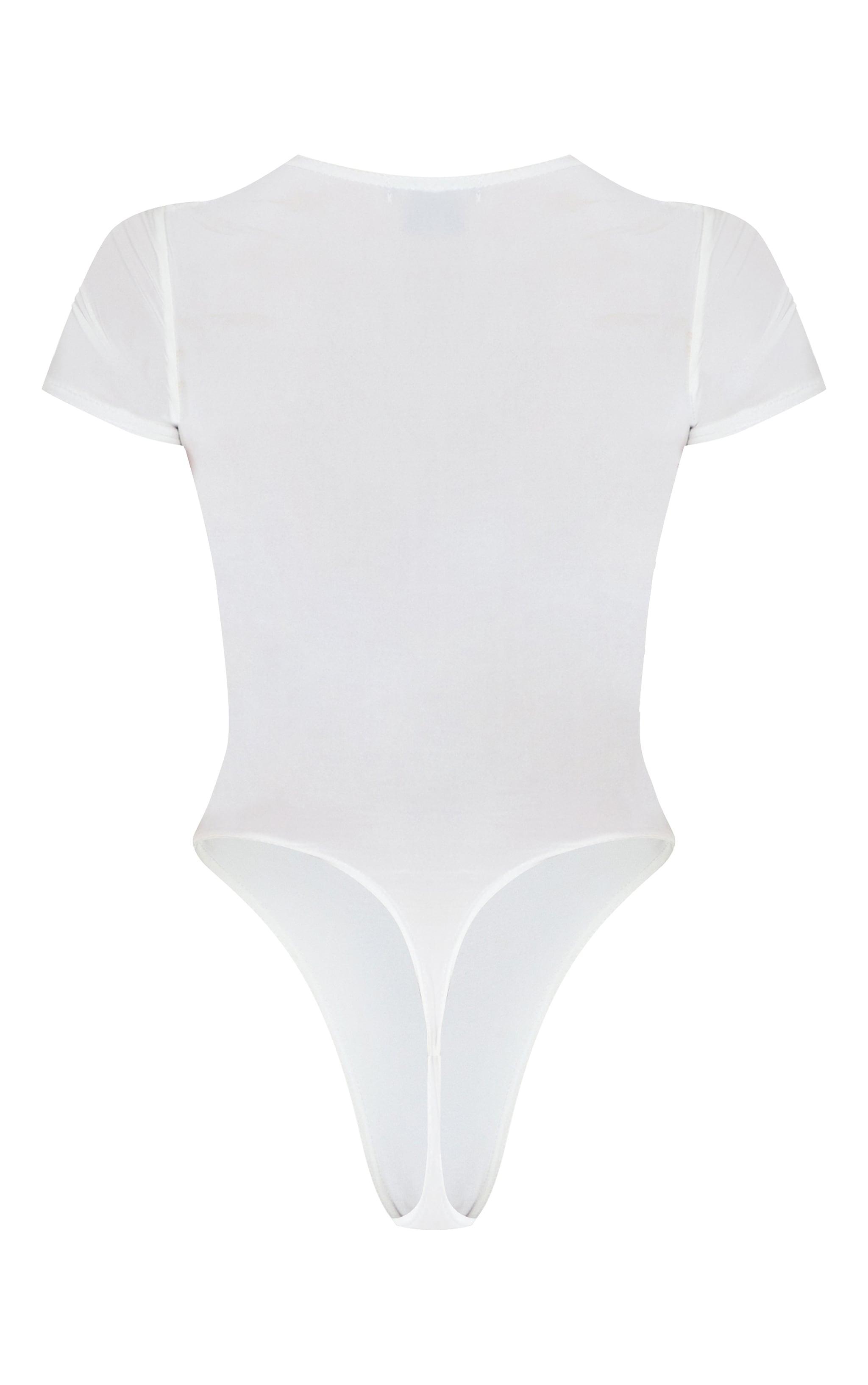 Body basique moulant blanc clair à manches courtes image 6