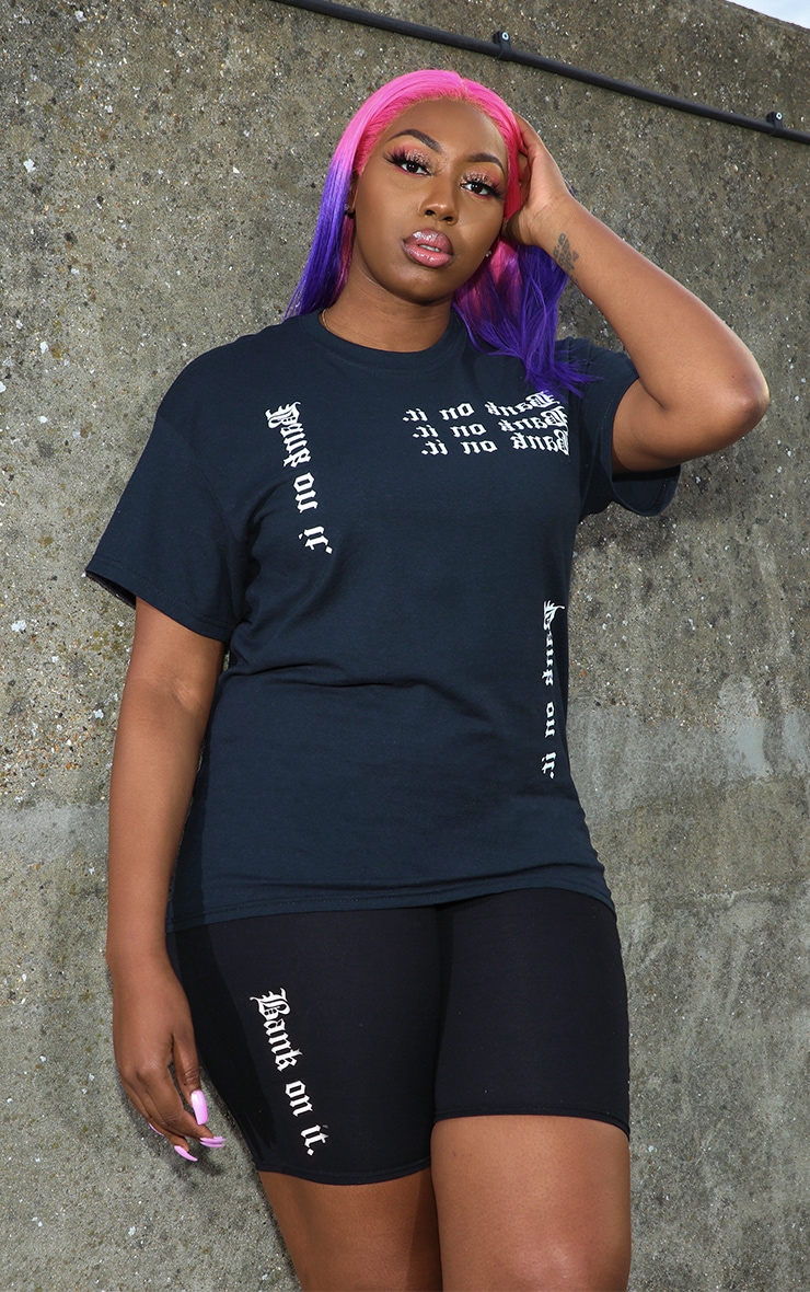 Tall Black Slogan T Shirt