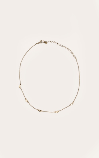 Gold Dainty Heart Short Chain Necklace