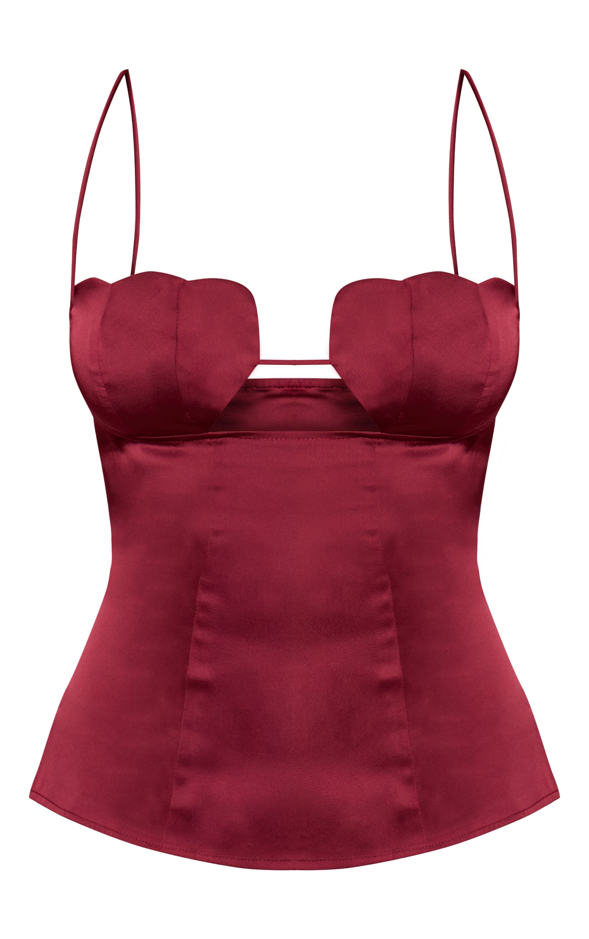 Plum Satin Bust Detail Strappy Cami  image 5