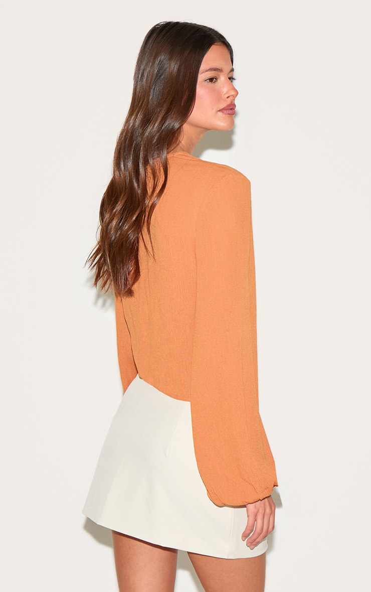 Chestnut Tie Front Blouse image 2