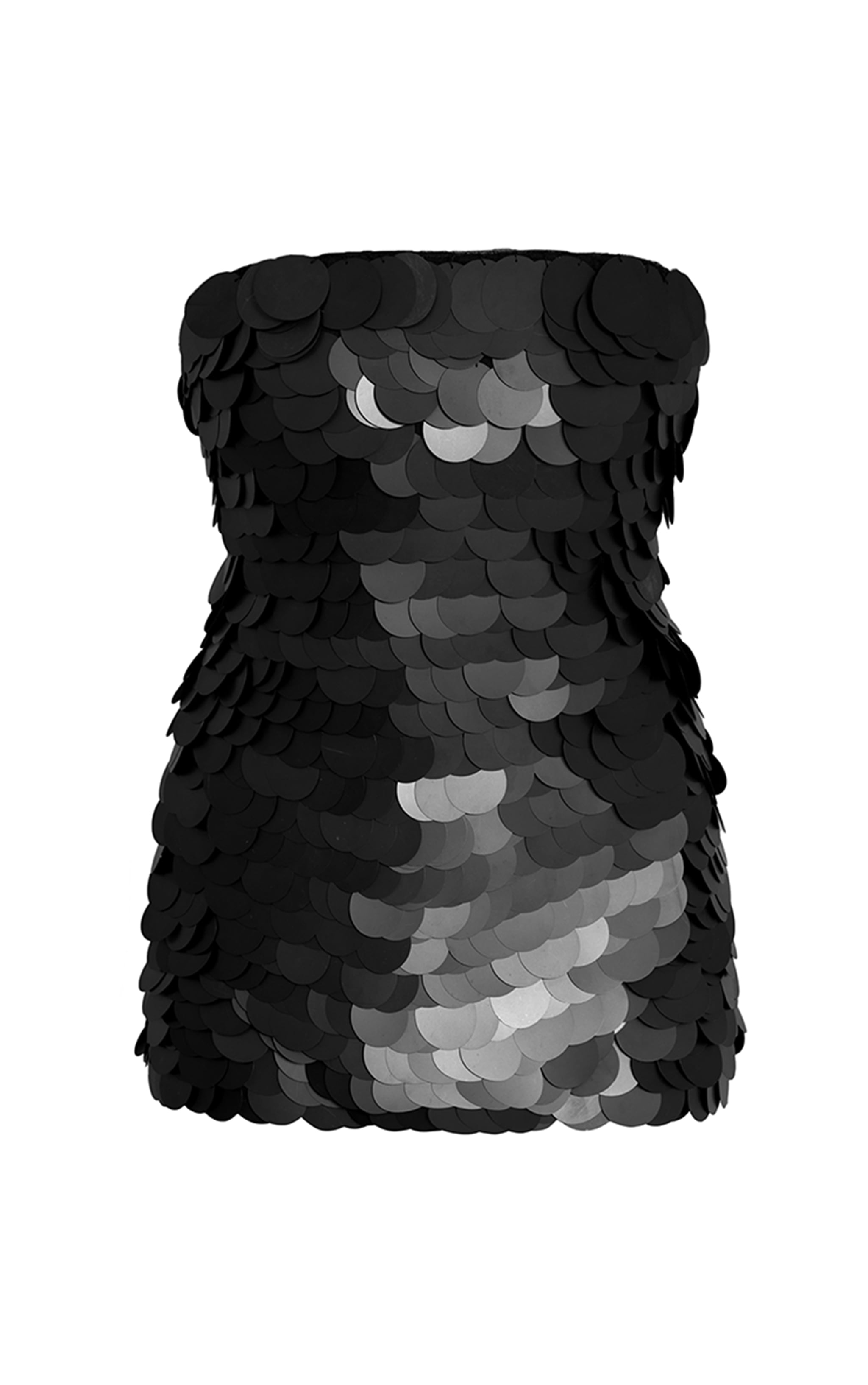 Mini robe bustier deluxe noire à sequins en disques image 6