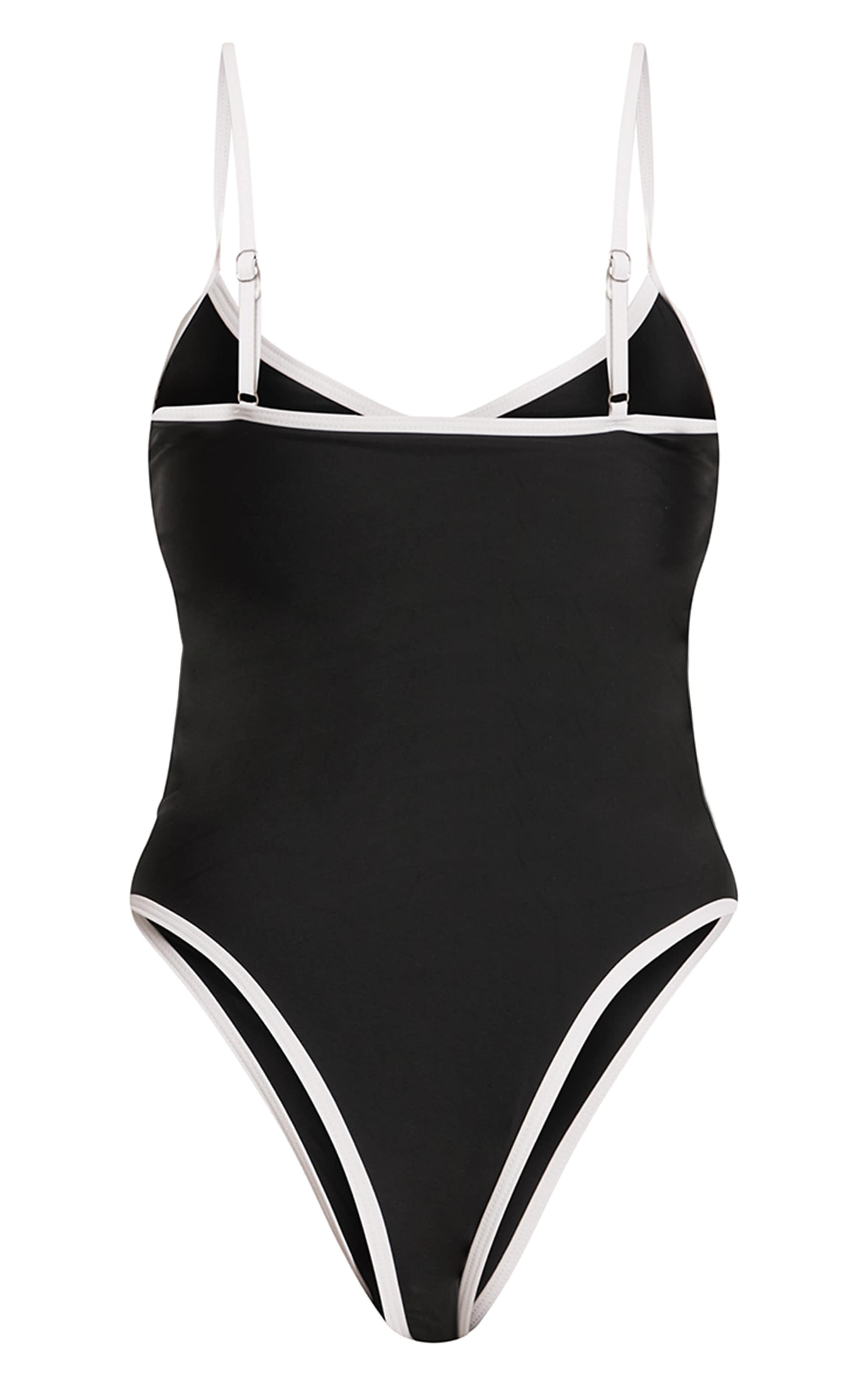 Shape Black Contrast Binding Swimsuit image 6