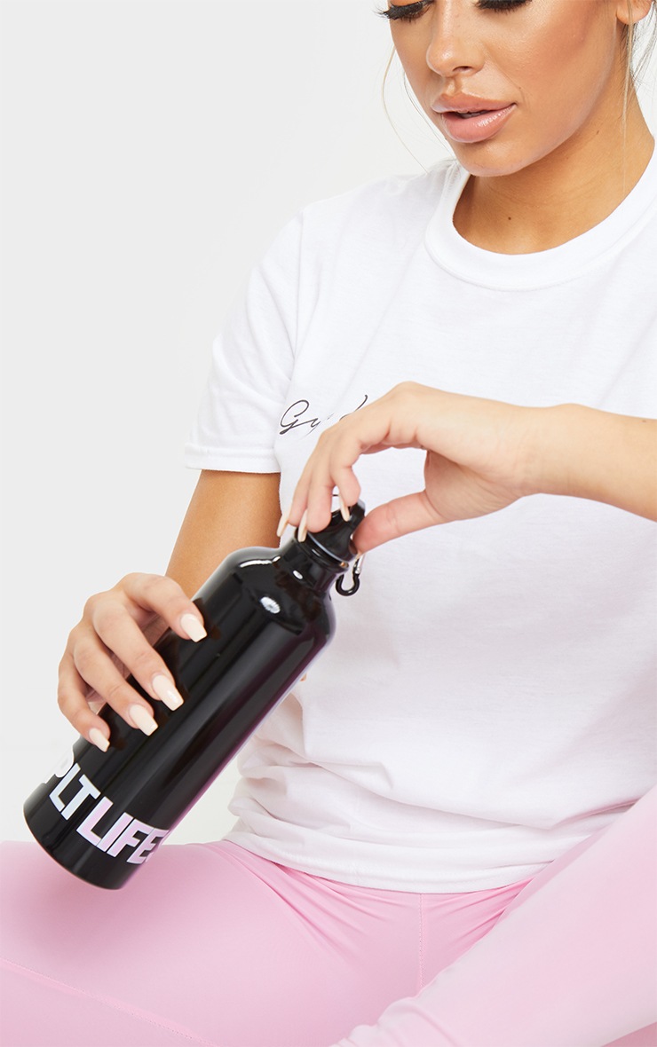 PRETTYLITTLETHING Black Water Bottle