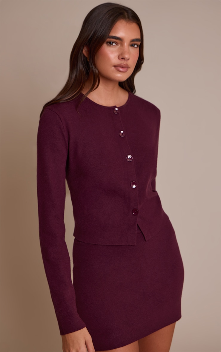 Dark Wine Compact Knit Skirt image 4