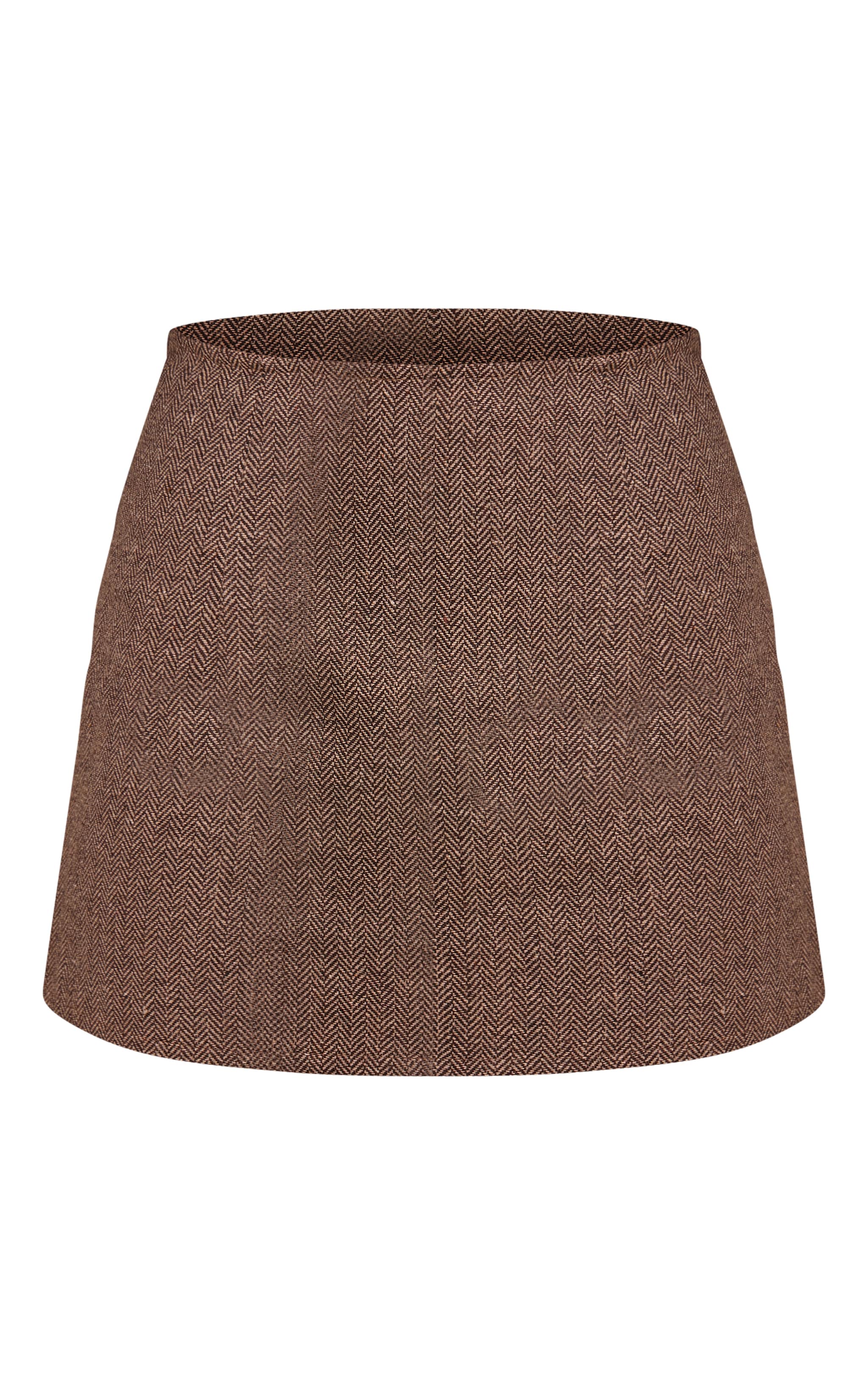Brown Tweed Tailored Woven Micro Mini Skirt image 6